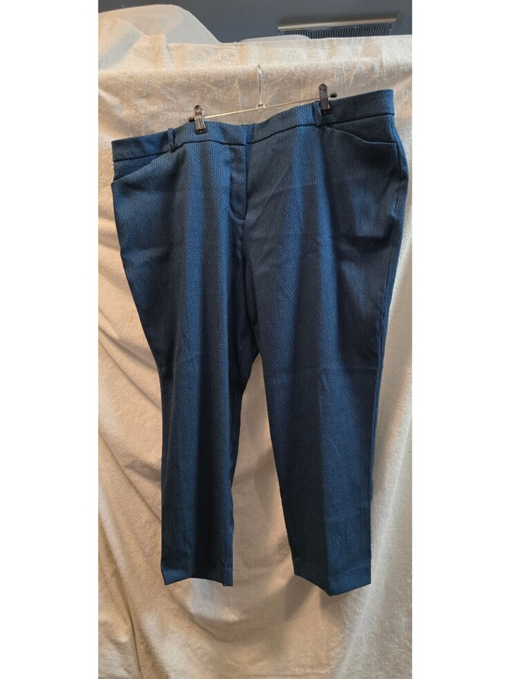 Worthington Slim Fit Slim Leg Cayman Blue Texture Pants 24W